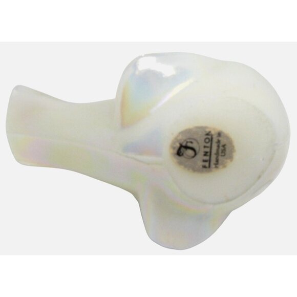 Fenton Handmade Iridescent Glass Bird Figurine Pink Ribbon & Rose Accent Vintage - Picture 5 of 5